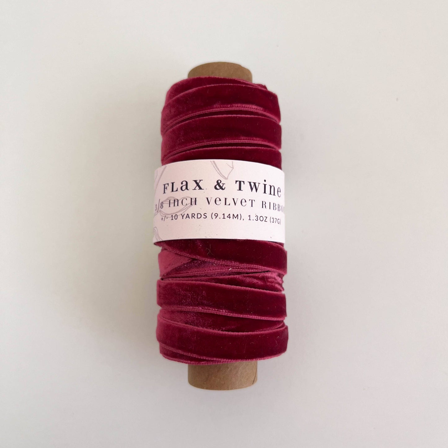 Flax & Twine 3/8" Velvet Ribbon - 10 Yards