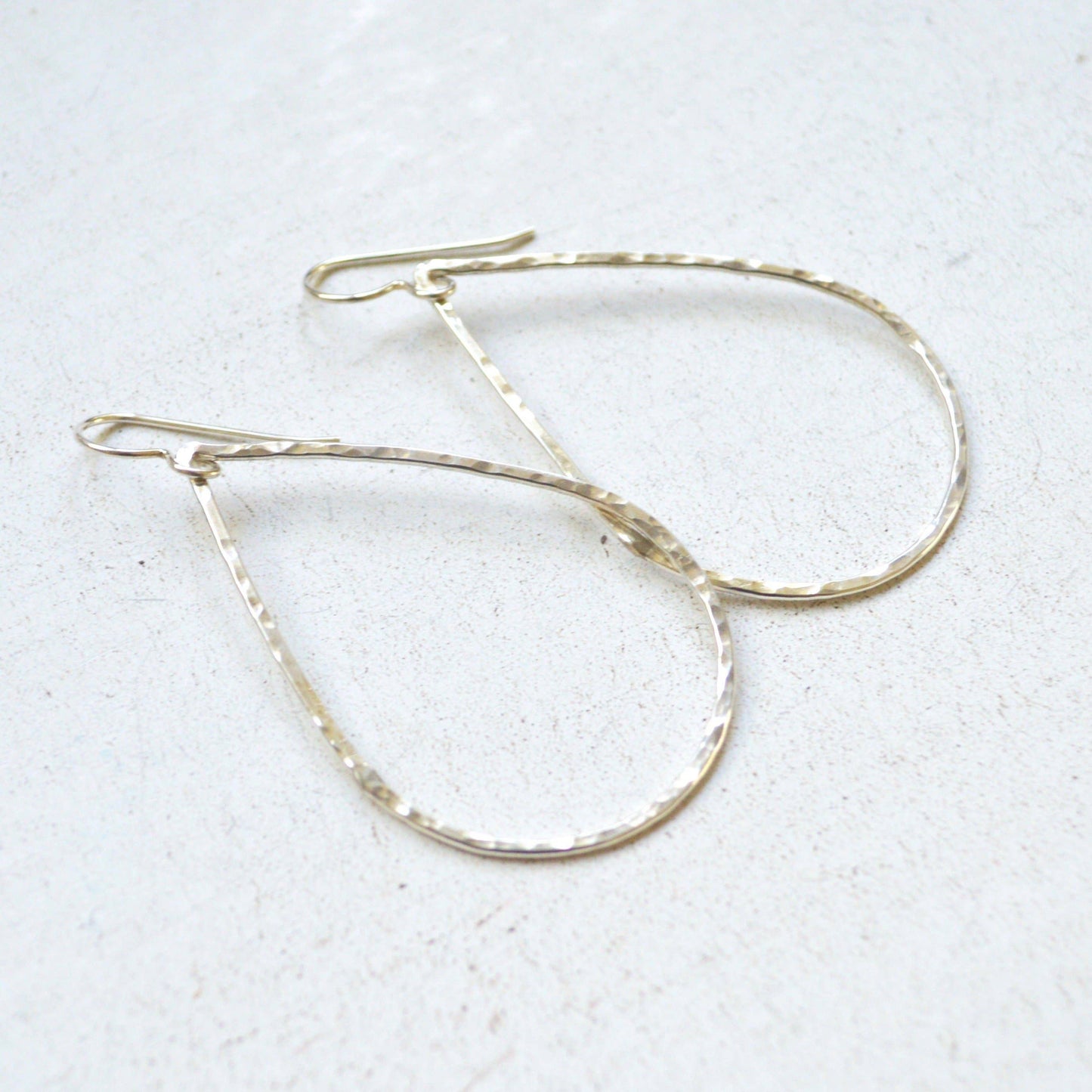 Hammered Teardrops in Gold