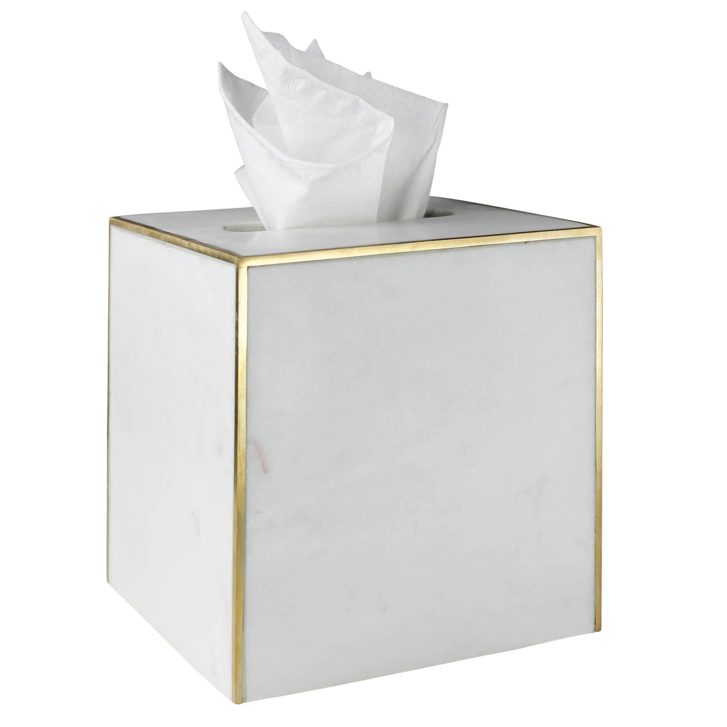 Loren Tissue Holder, Marble & Brass