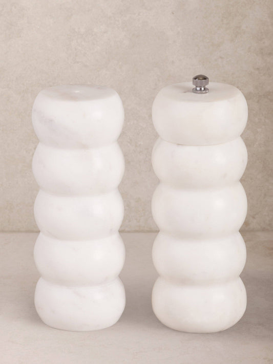 Quinto Sculpted Marble Salt & Pepper Set