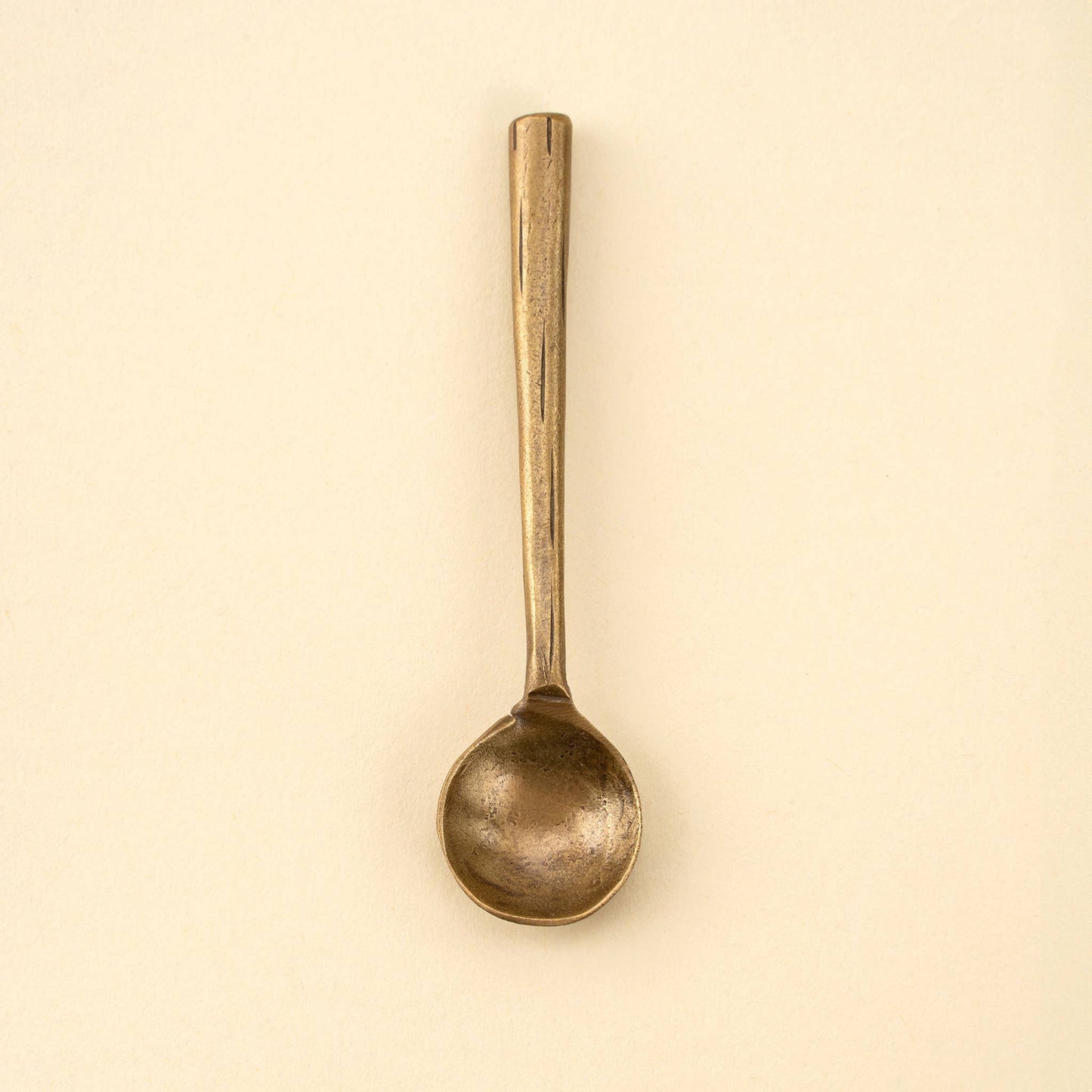 Aged Brass Salt Spoon
