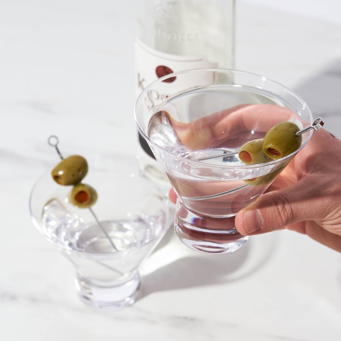 Raye™ Heavy-Base Stemless Crystal Martini Glass