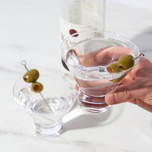 Raye™ Heavy-Base Stemless Crystal Martini Glass