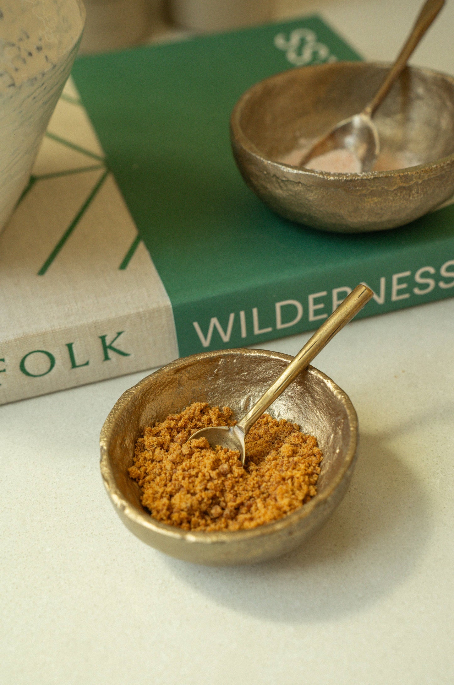 Aged Brass Salt Spoon