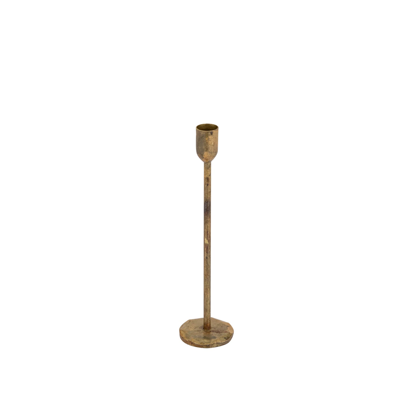 Candle Holder H 9" x Dia 2.25" Old Brass
