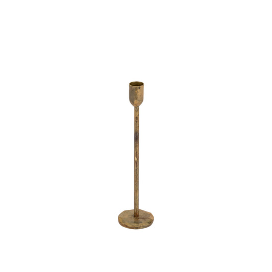 Candle Holder H 9" x Dia 2.25" Old Brass
