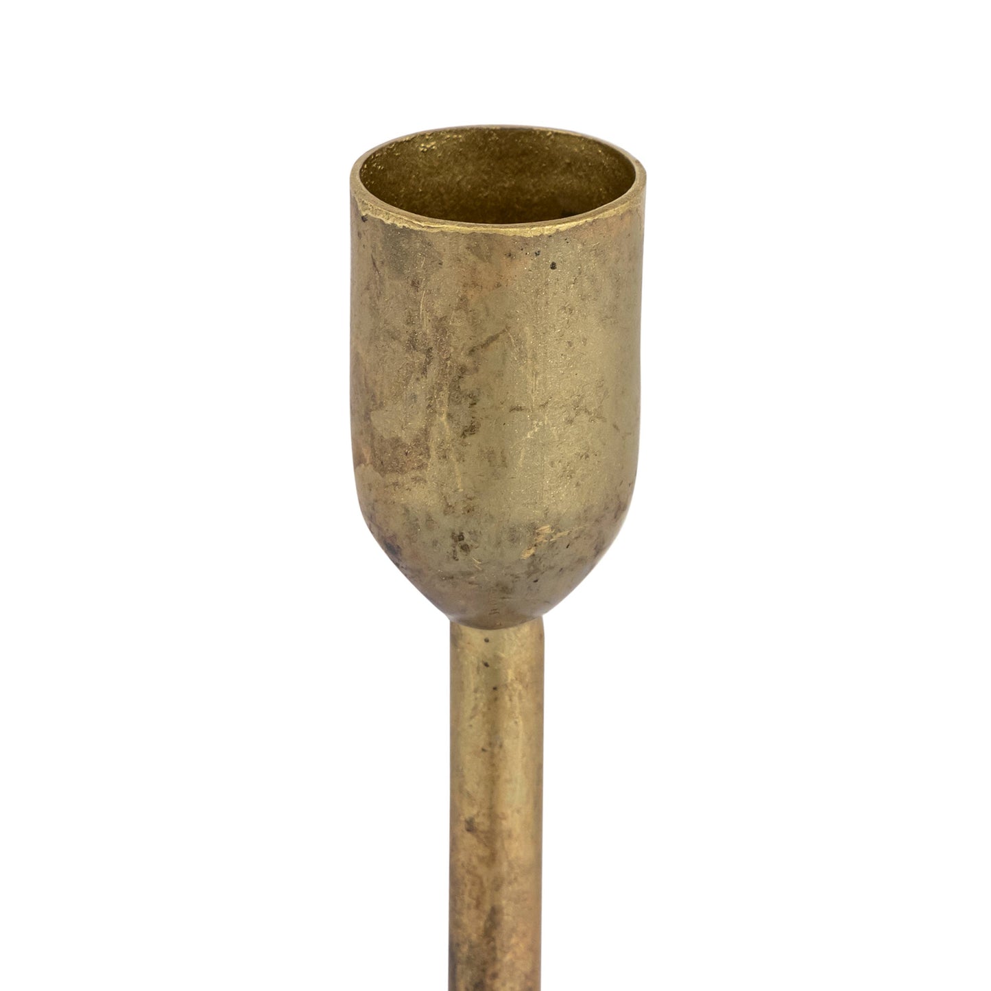 Candle Holder H 9" x Dia 2.25" Old Brass