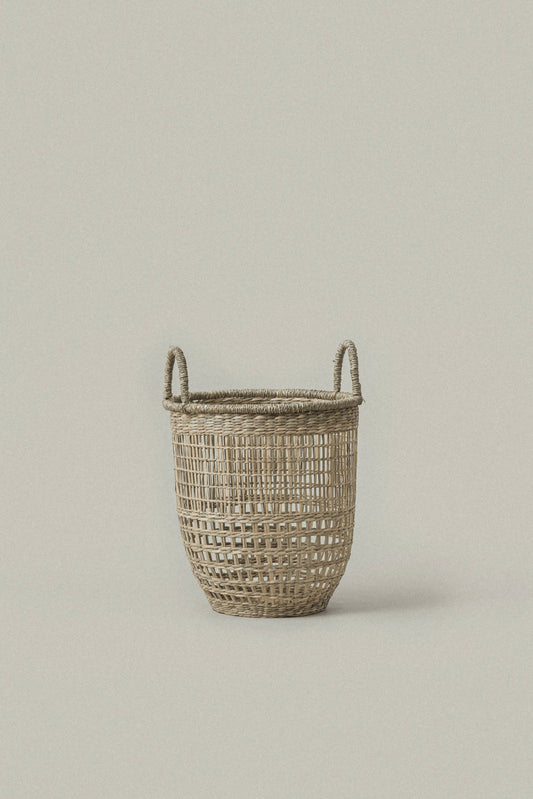 Small Salema Round Seagrass Basket with Handles