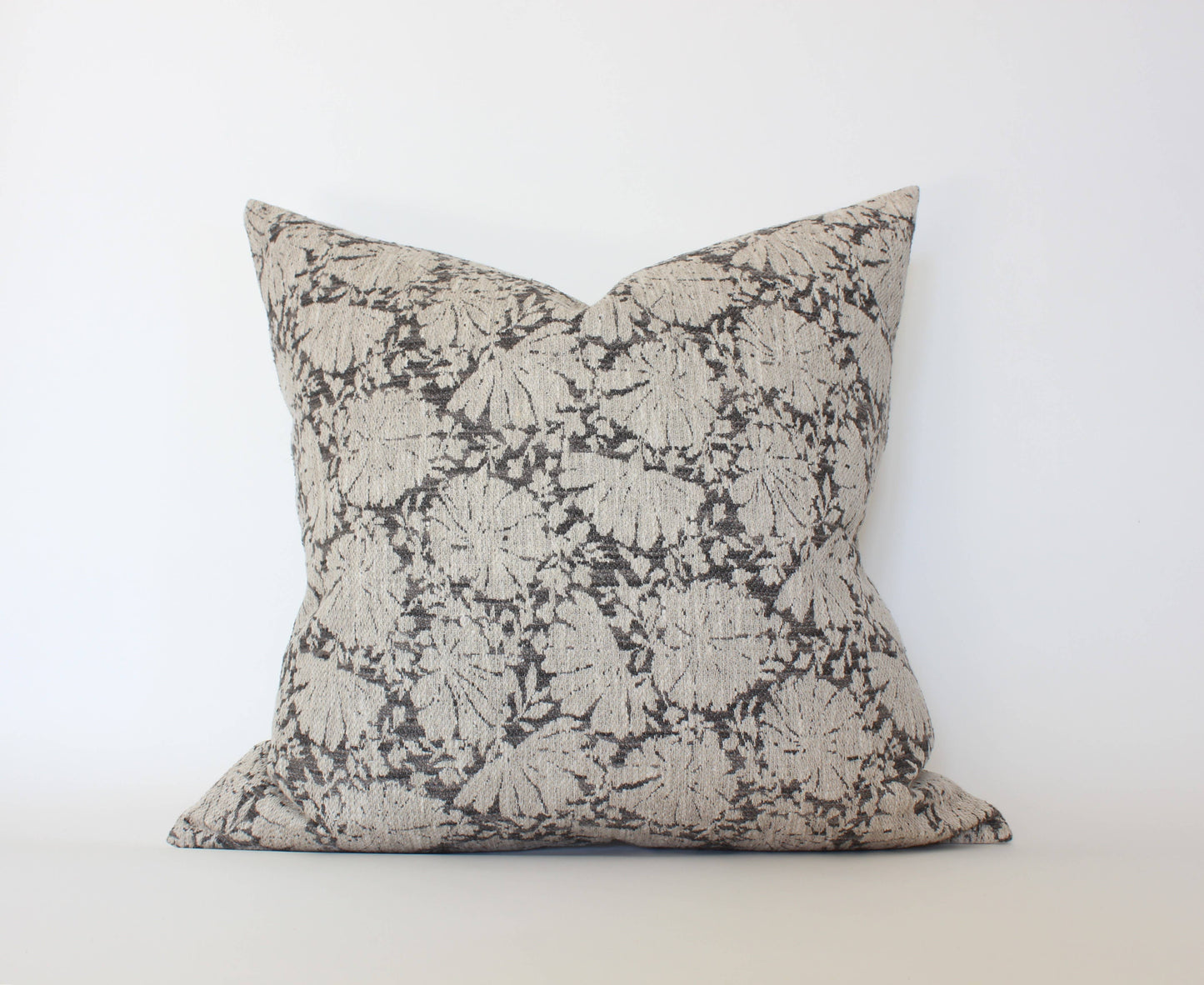 Charcoal Floral Throw Pillow 20” x 20” | Charlotte