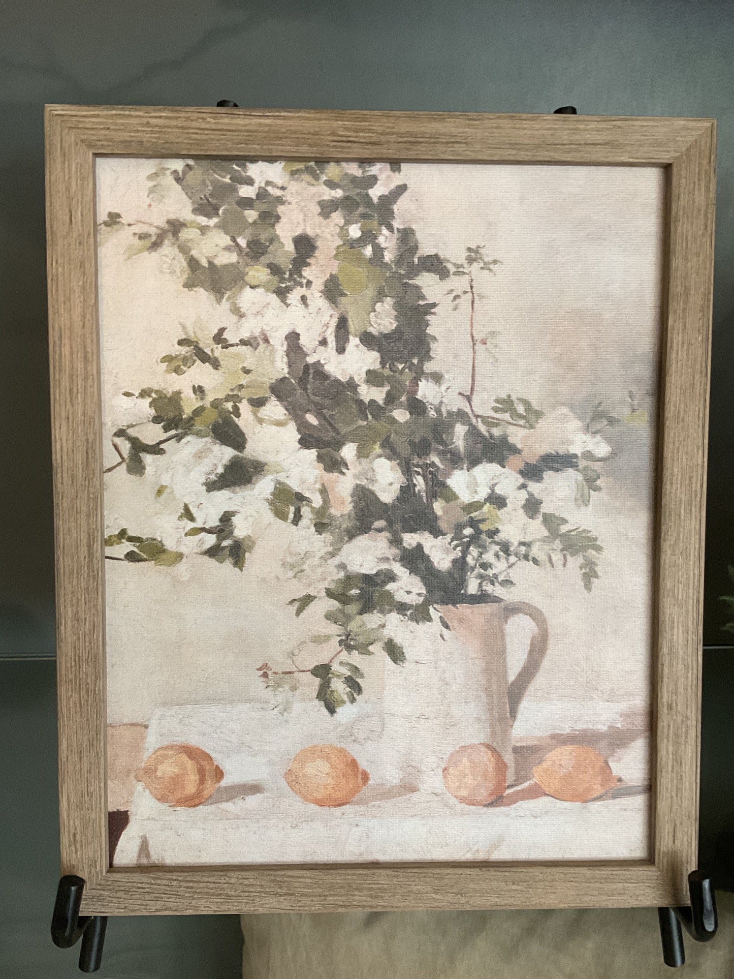 Flowers & Lemons Vintage Framed Canvas 8” x 10”