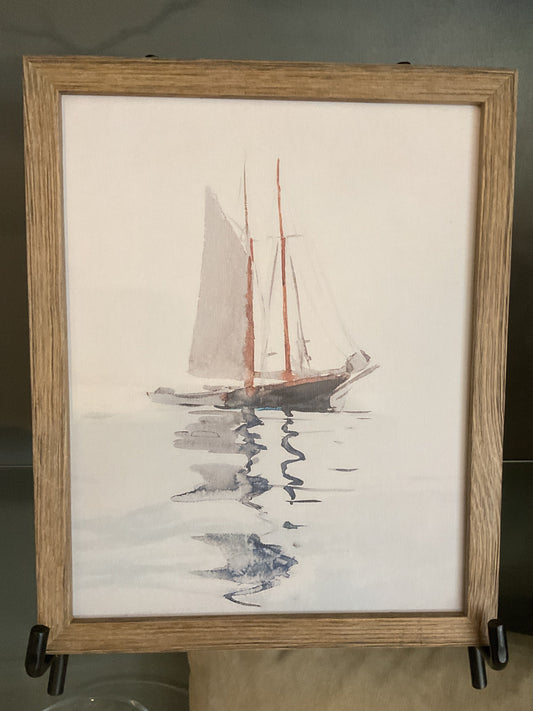 Sailboat Vintage Framed Canvas 8”x10”