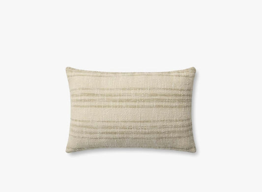 Beige & Natural Striped Lumbar Pillow