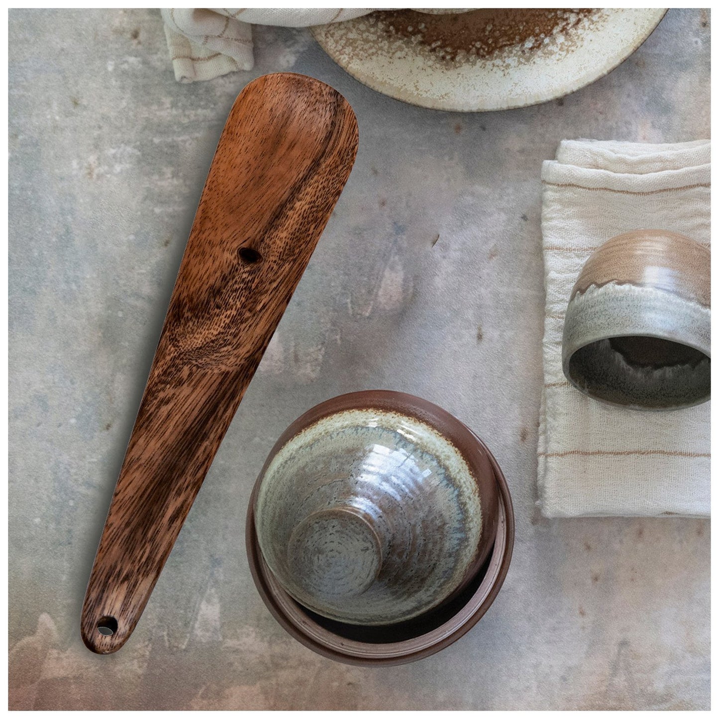 Hand-Carved Acacia Wood Scoop