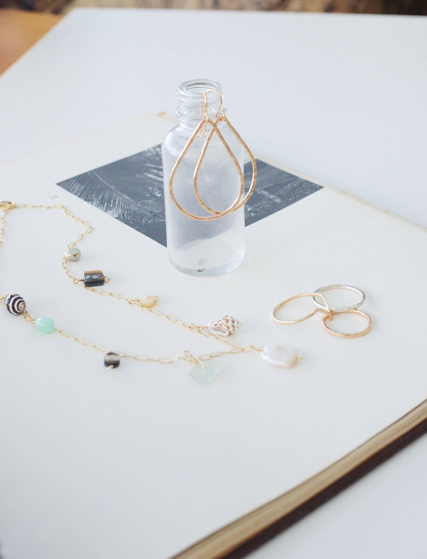 Hammered Teardrops in Gold