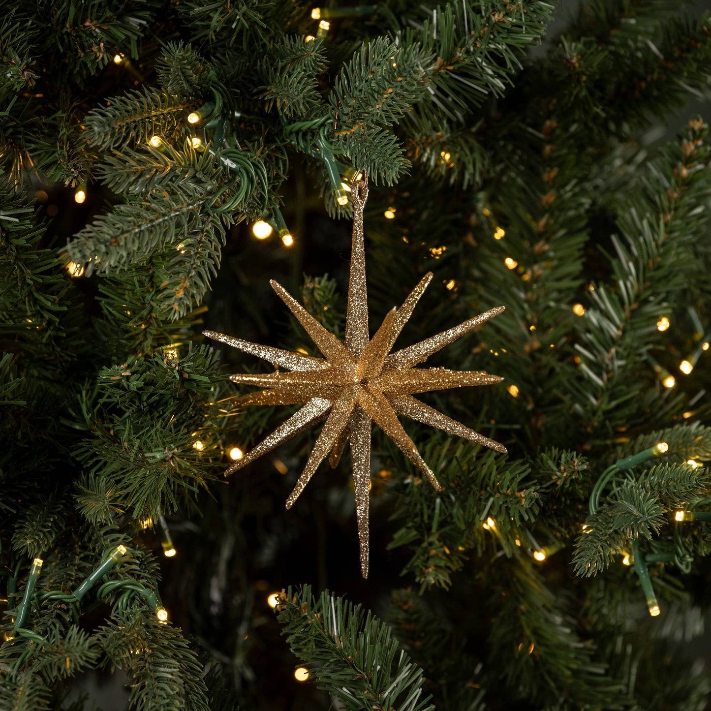 6" GOLD POINTED STAR ORNAMENT