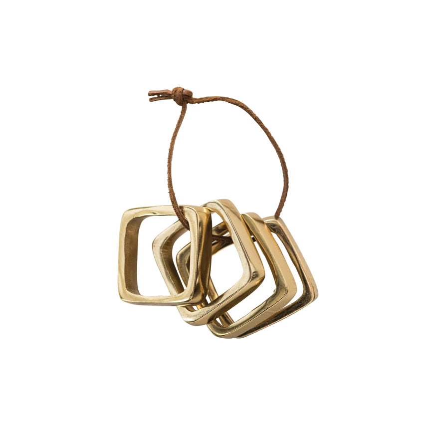 Square Gold Napkin Rings (Set of 4)