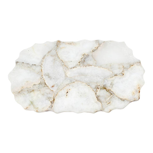 Med. White Agate Organic Platter