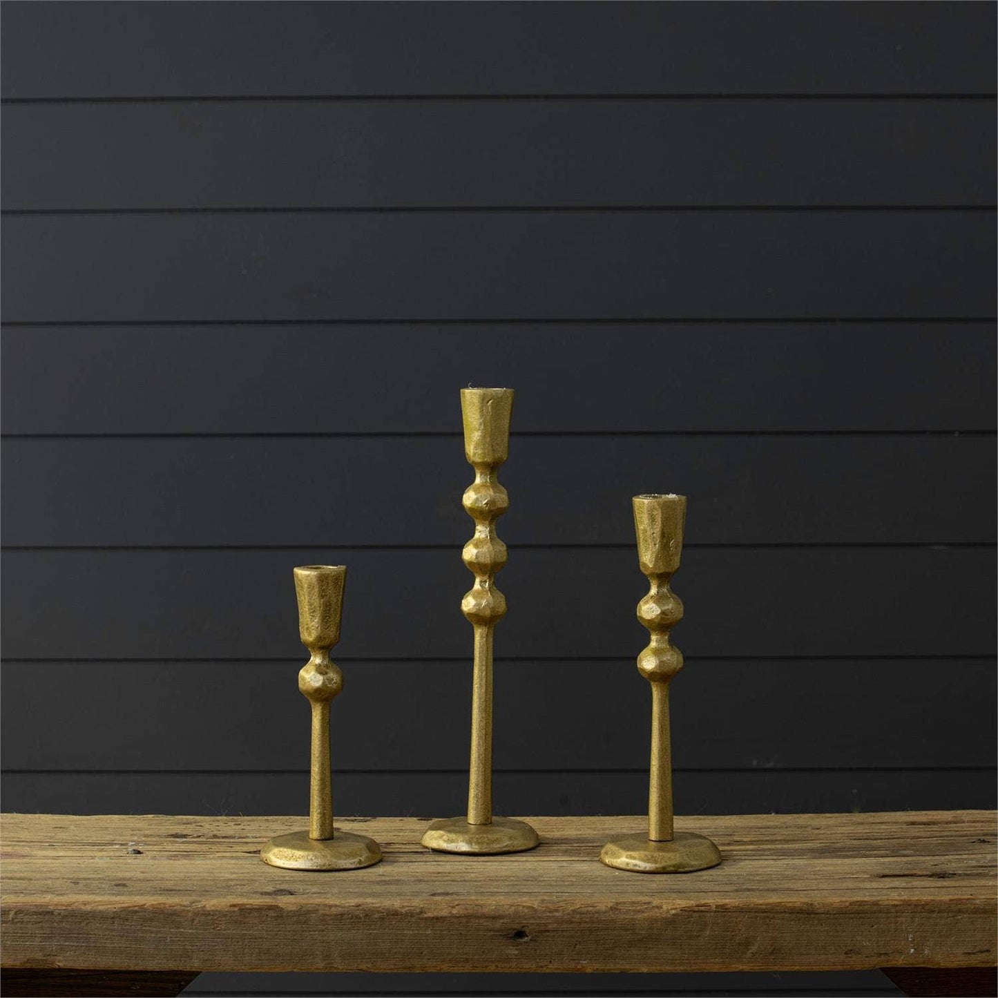Hand Forged Gold Taper Holders