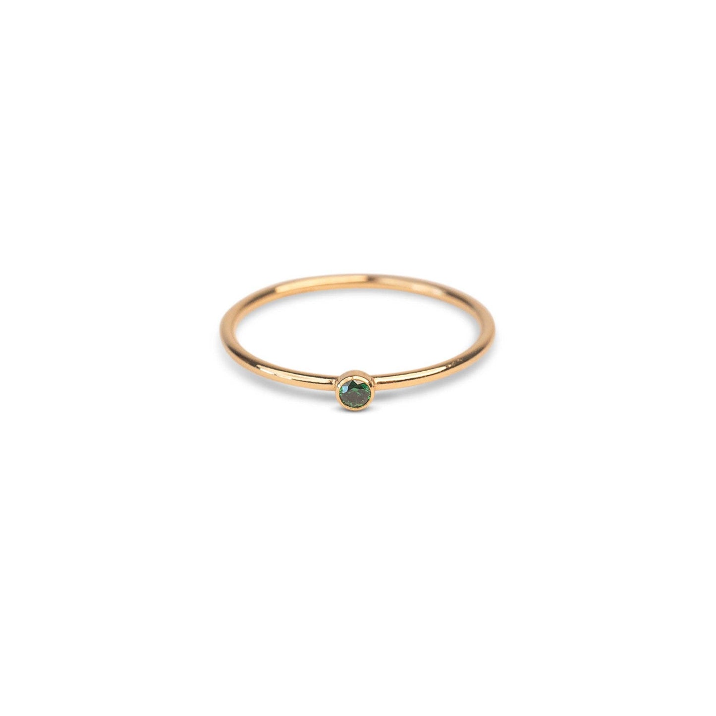 Gold Emerald CZ Stackable Ring