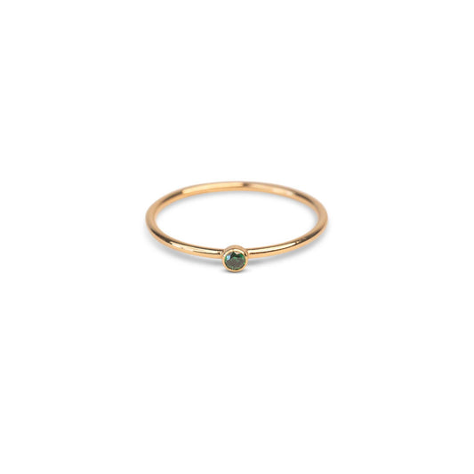 Gold Emerald CZ Stackable Ring