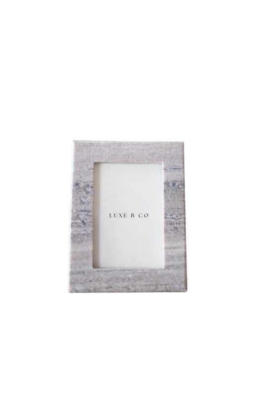 Hand Cut Beige Marble Photo Frame