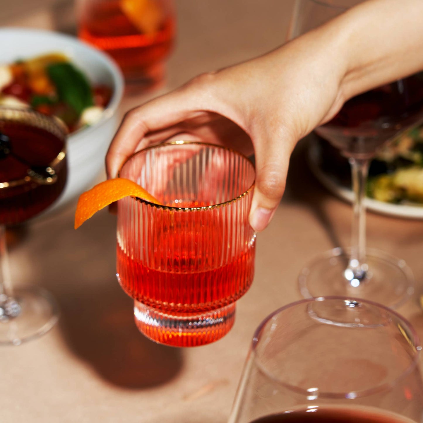 Deco Meridian Gold-Rimmed Crystal Tumbler