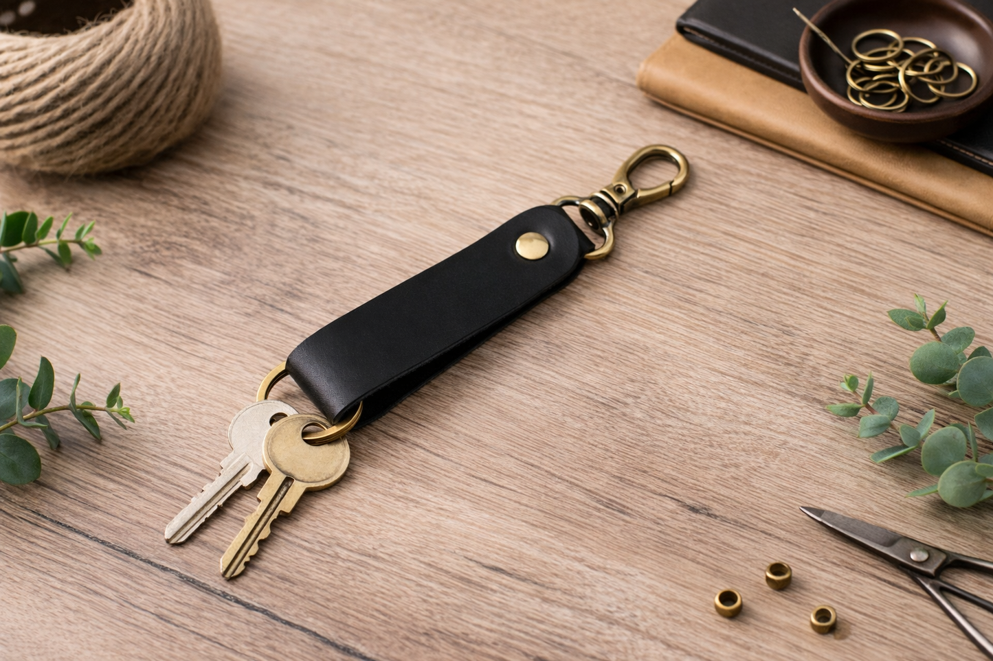 Genuine Leather Keychain, Keychain Ring