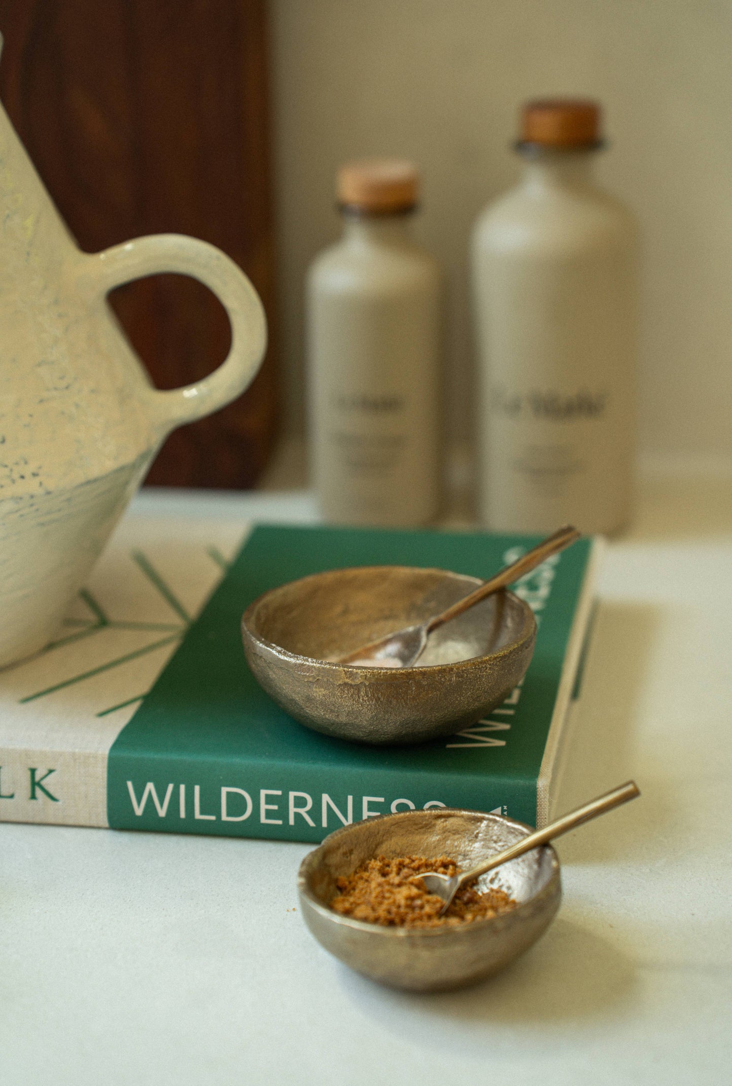 Aged Brass Salt Spoon
