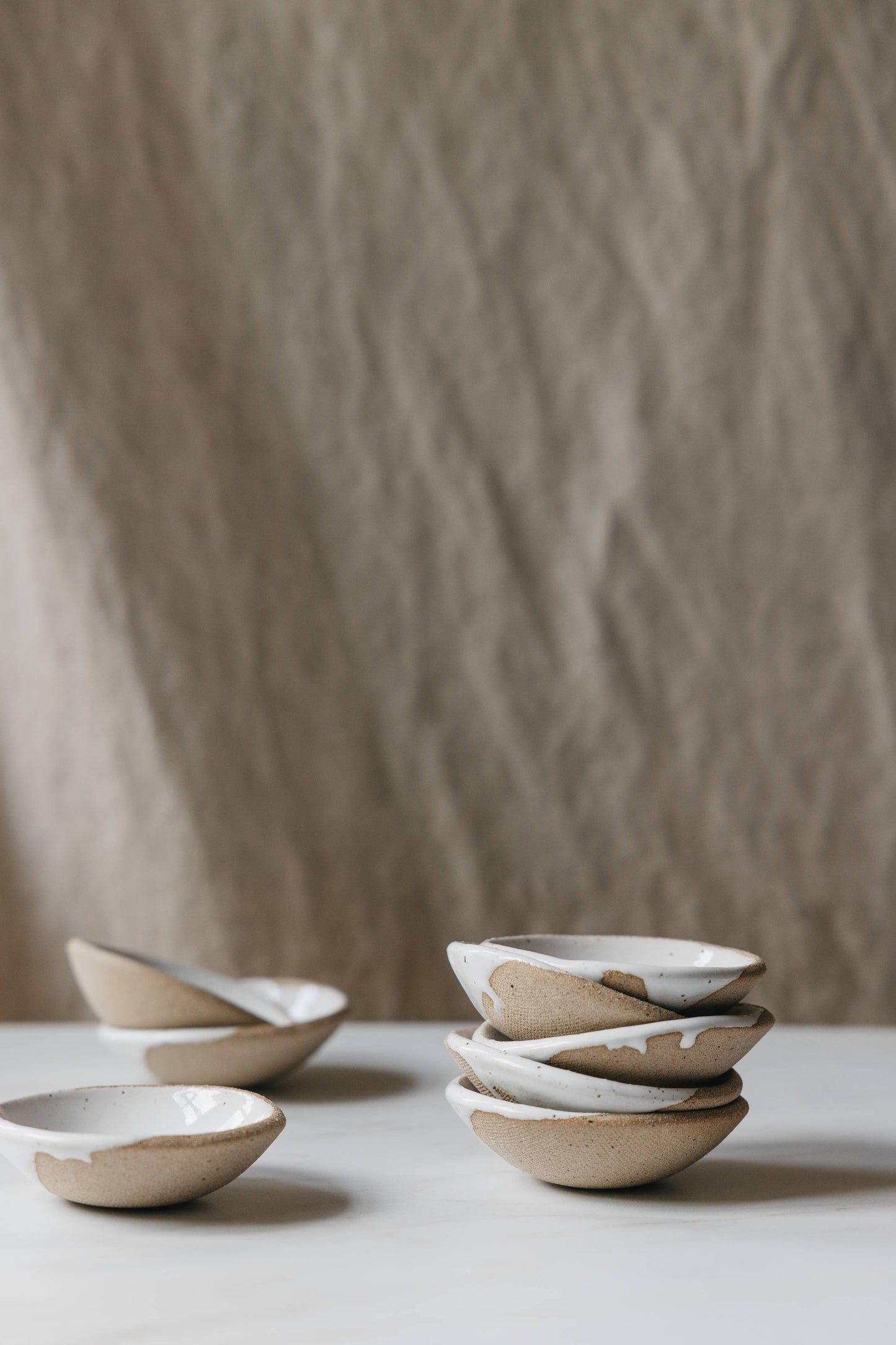 Speckled White Ceramic Prep Dishes