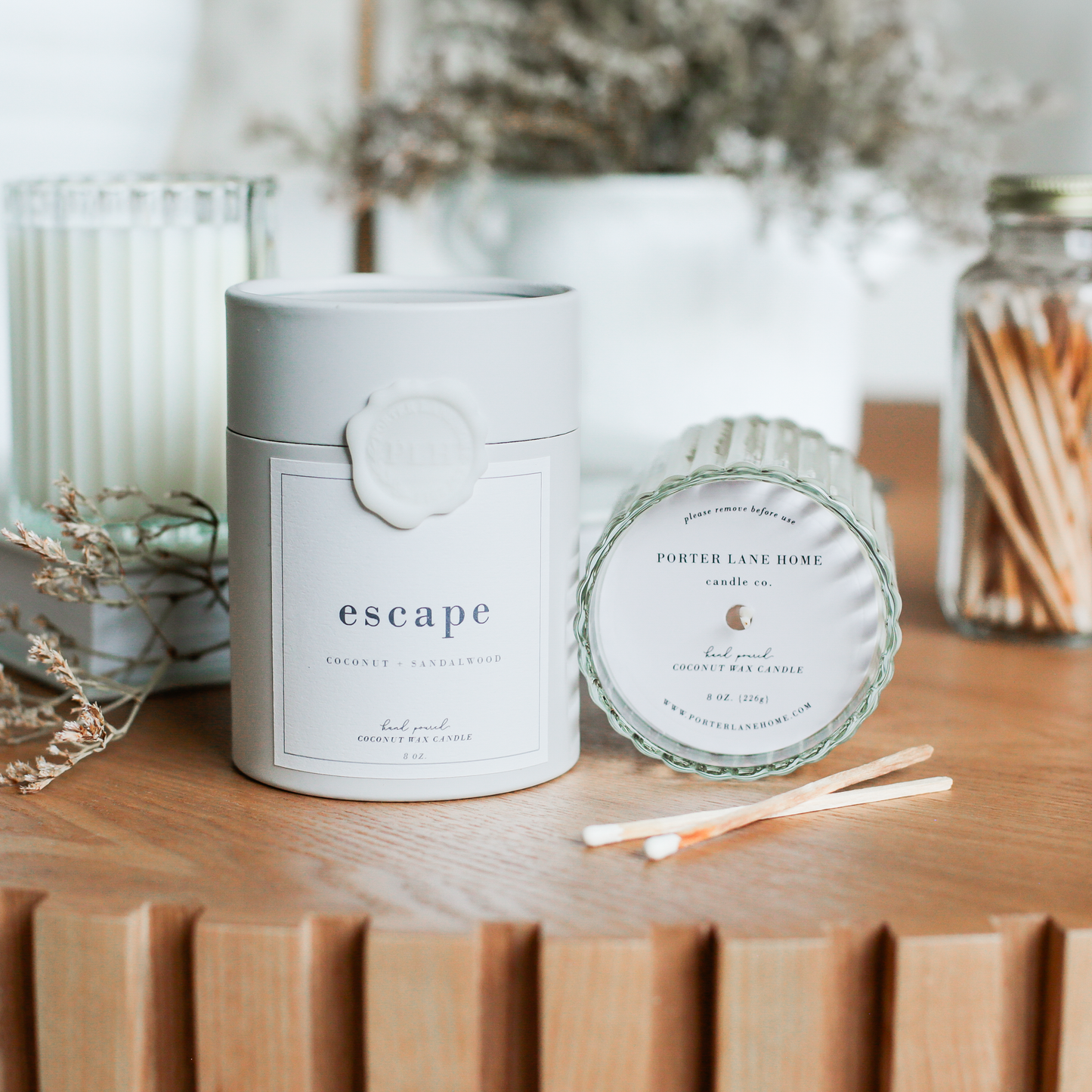 ESCAPE | Coconut + Sandalwood Fluted Coconut Wax Candle