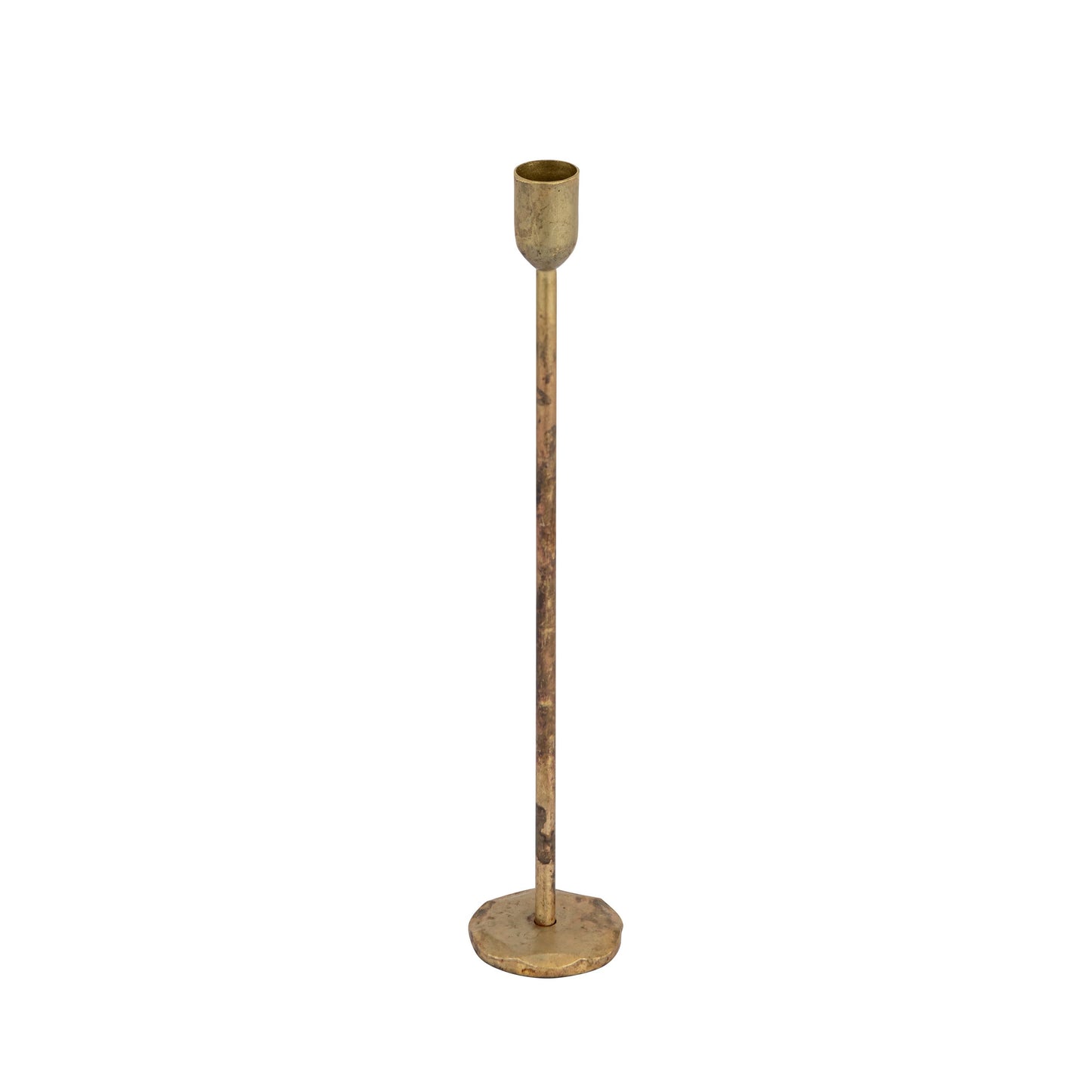 Candle Holder H 12" x Dia 2.25" Old Brass