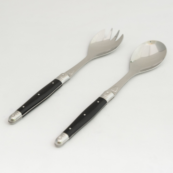 Jean Dubost Salad Servers with Black Handles
