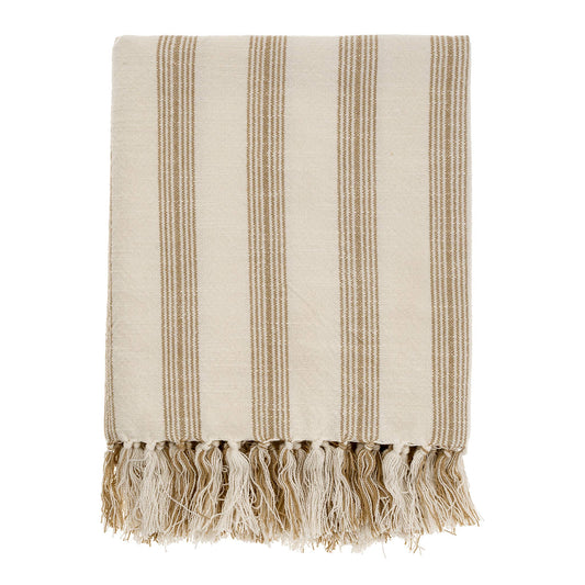 French Stripe Hammam Bath Towel, Warm Sand