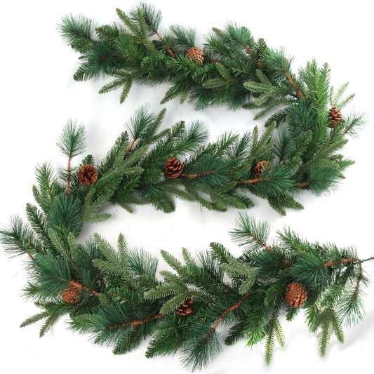 9' Lifelike Angel Pine Christmas Garland, 228 Realistic Tips