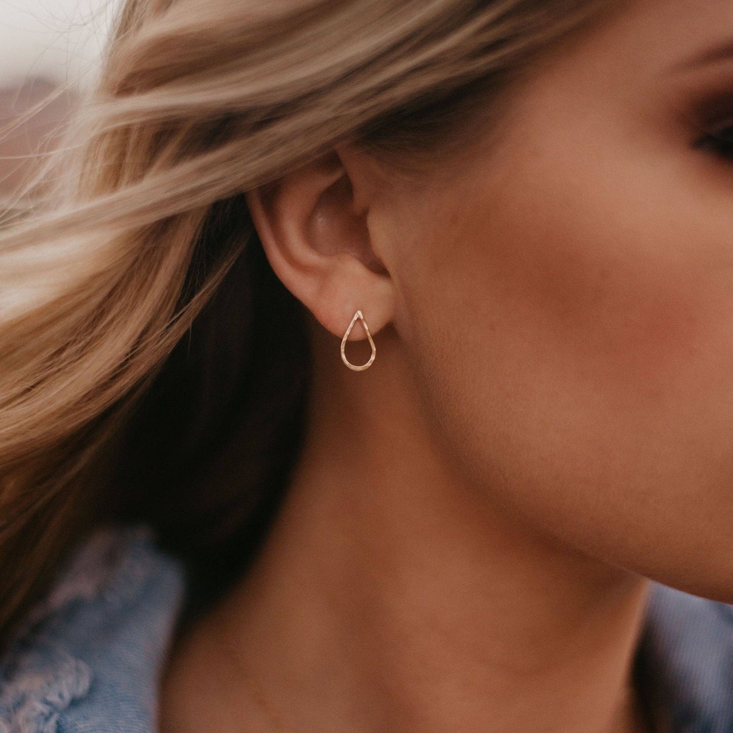 Hammered Teardrop Earrings | 14k Gold Fill