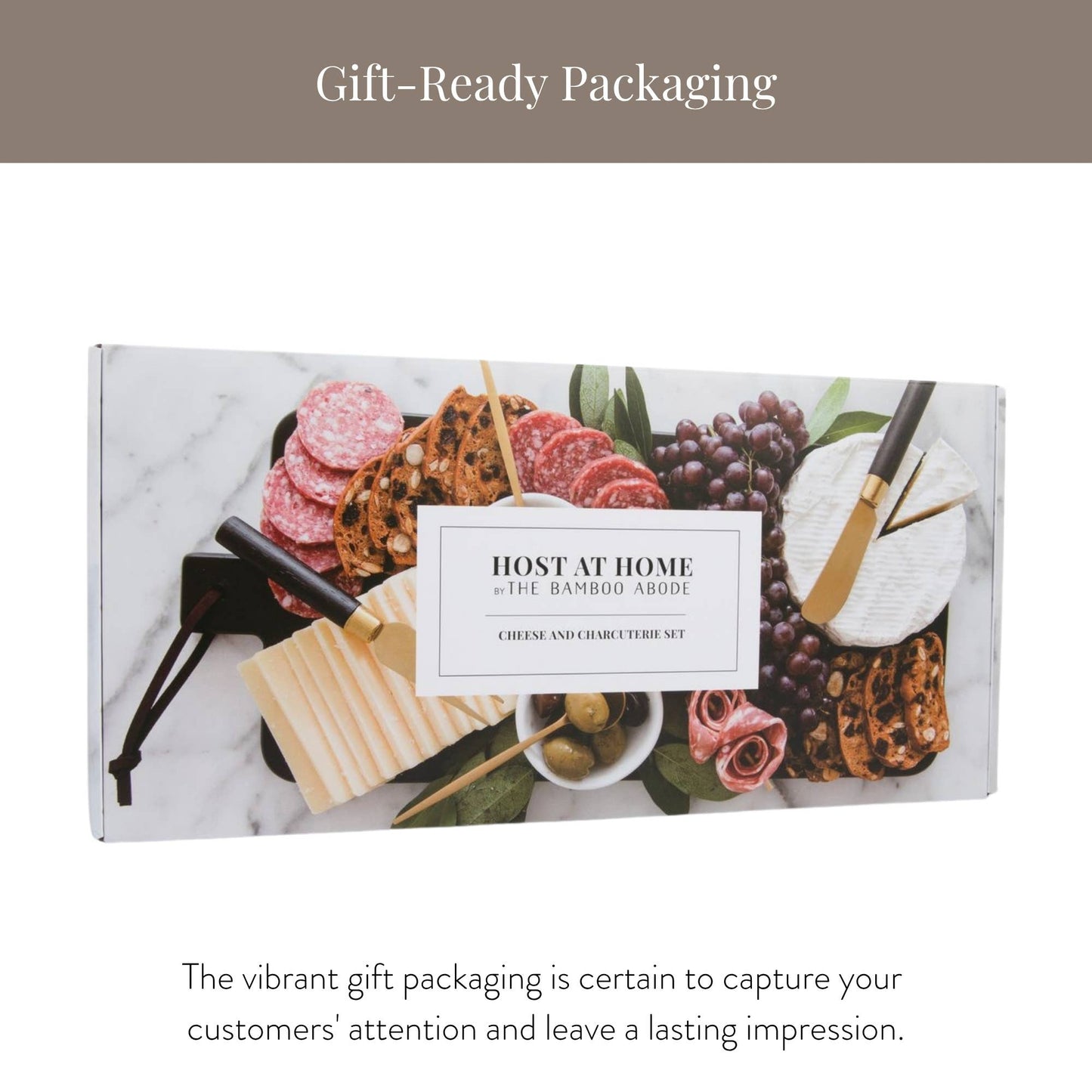 7 Piece Charcuterie Board Gift Set Starter Kit, White/Black