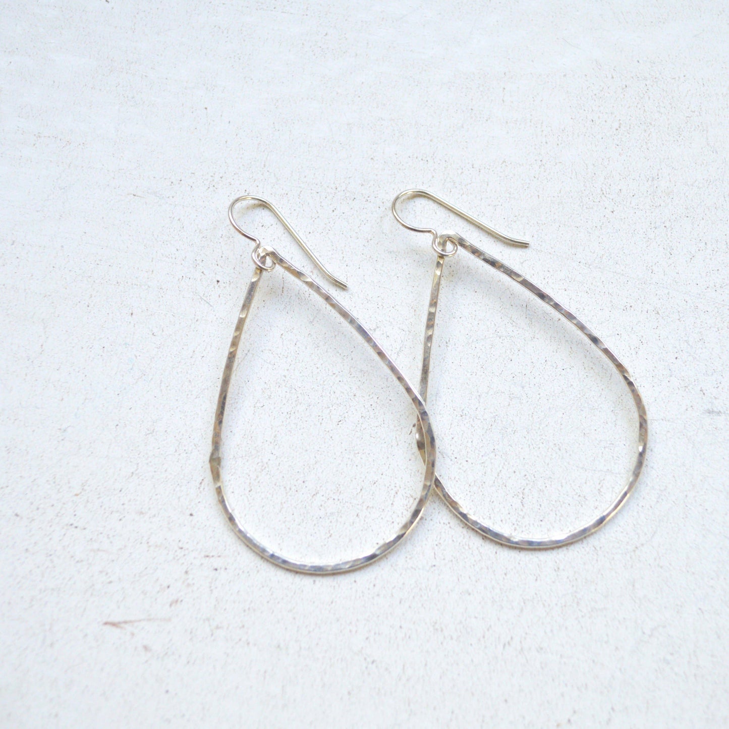 Hammered Teardrops in Gold